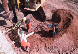 Filmen auf Baustelle